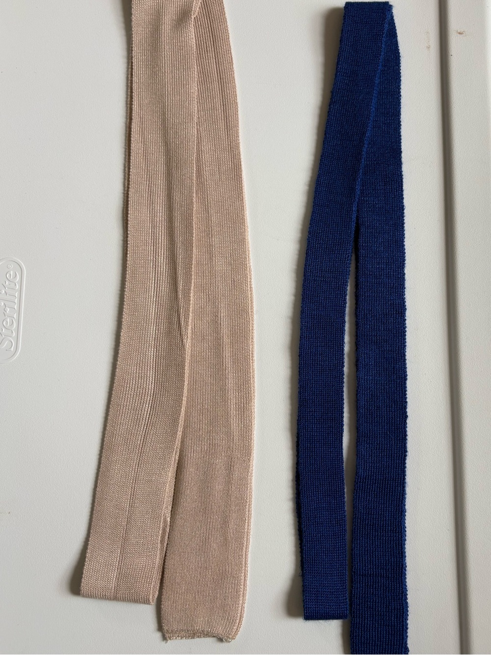 Beige and Navy Knit Elastic Belts